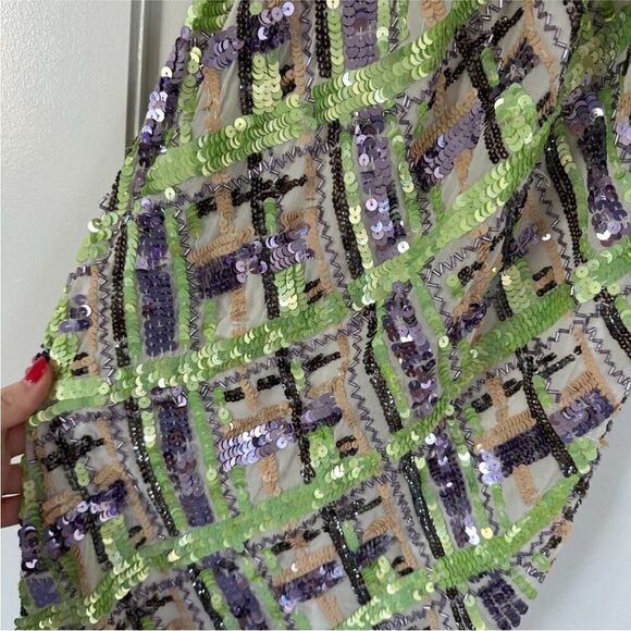 Veronica Beard NWT Cherie Dress Sequin Midi Halter In Violet Multi Size 2 - Picture 9 of 13